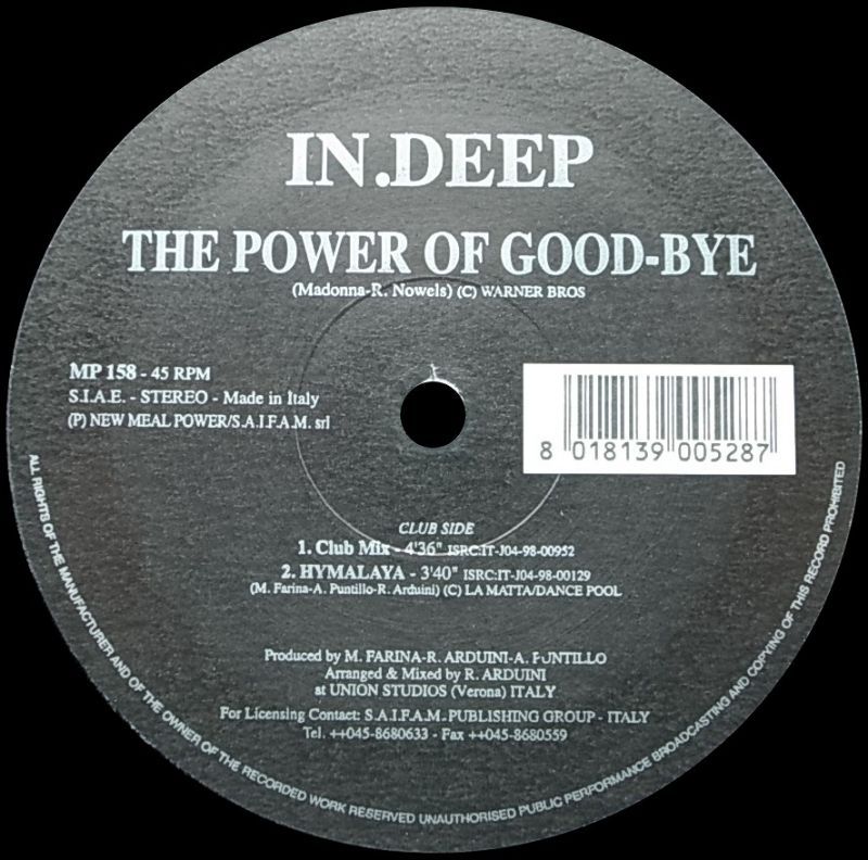【SALE】INDEEP/THE POWER OF GOOD BYE