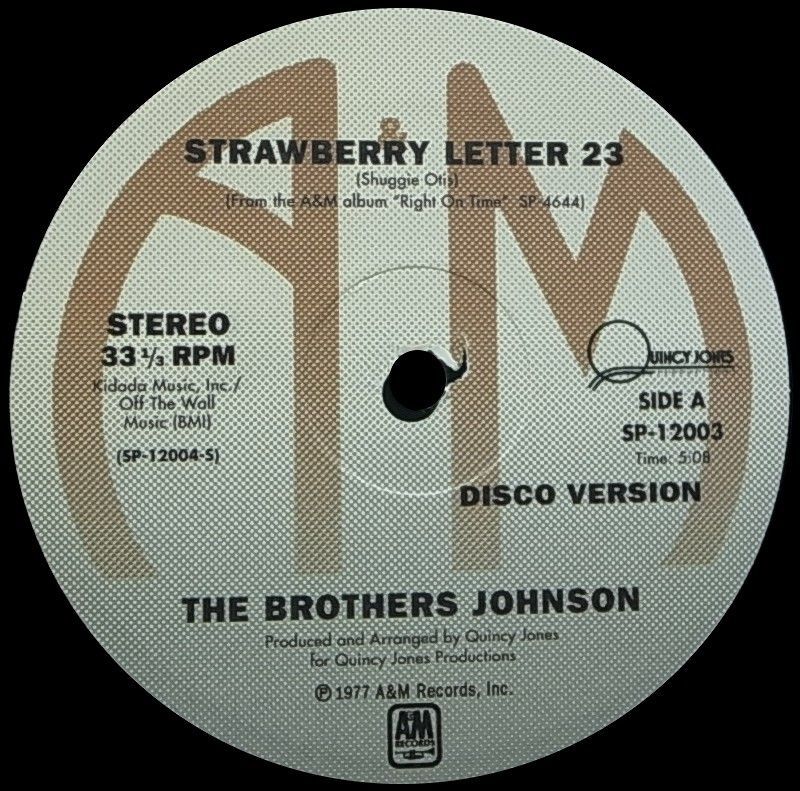 BISCUIT RECORDS THE BROTHERS JOHNSON STRAWBERRY LETTER 23