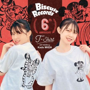 画像1: biscuit records 6th Anniversary T-SHIRT /design:Kads MIIDA (1)