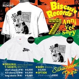 画像1: biscuit records 7th Anniversary ラグラン3/4スリーブTシャツ T-SHIRT /design:RUMINZ (1)