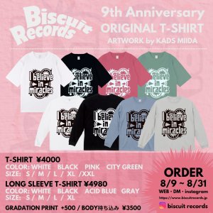 画像1: biscuit records 9th Anniversary LONG SLEEVE T-SHIRT /design:Kads MIIDA (1)